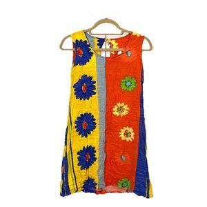 Jams World VTG Mini Dress Women’s XS Hawaiian  Sleeveless Floral Tropical Aloha